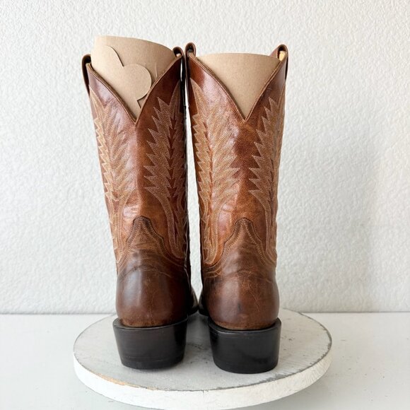 Rod Patrick Mens Cowboy Boots 10.5B Brown Calf Western Leather Soles Blunt Toe - Picture 3 of 14